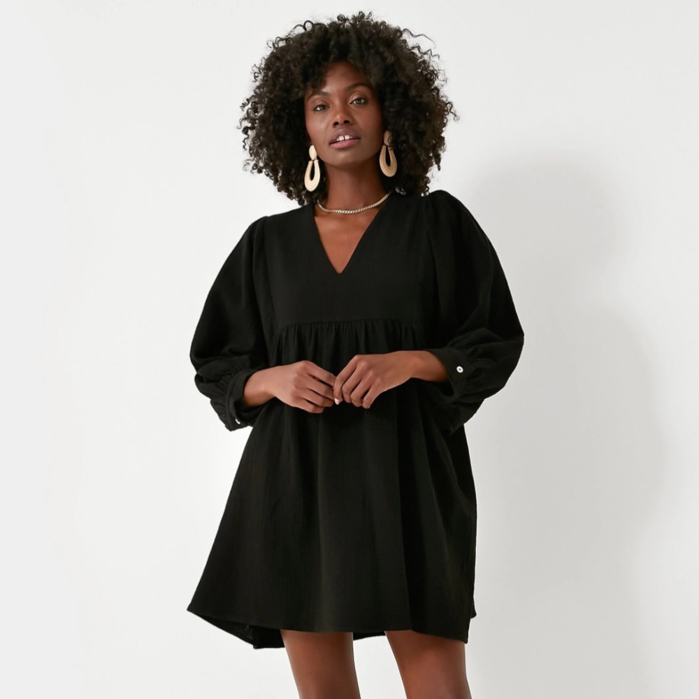 Brand new tuckernuck pomander place black gauze dress.